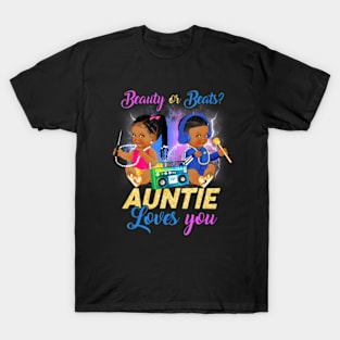 Cute Beauty Or Beat Auntie Loves You -Gender Reveal Party T-Shirt